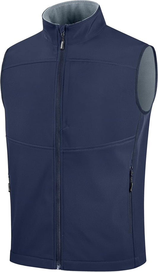FREE SOLDIER Men's Lightweight Golf Vest Outerwear Windproof Sleeveless Softshell Jacket Running Vest