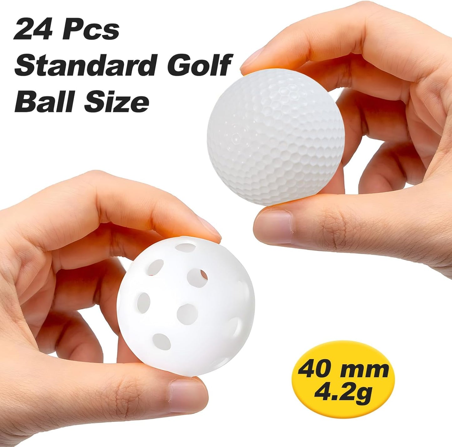 THIODOON Practice Golf Balls Limited Flight Golf Balls 40mm Hollow Plastic Golf Training Balls Colored Airflow Golf Balls for Swing Practice Driving Range Home Use Indoor