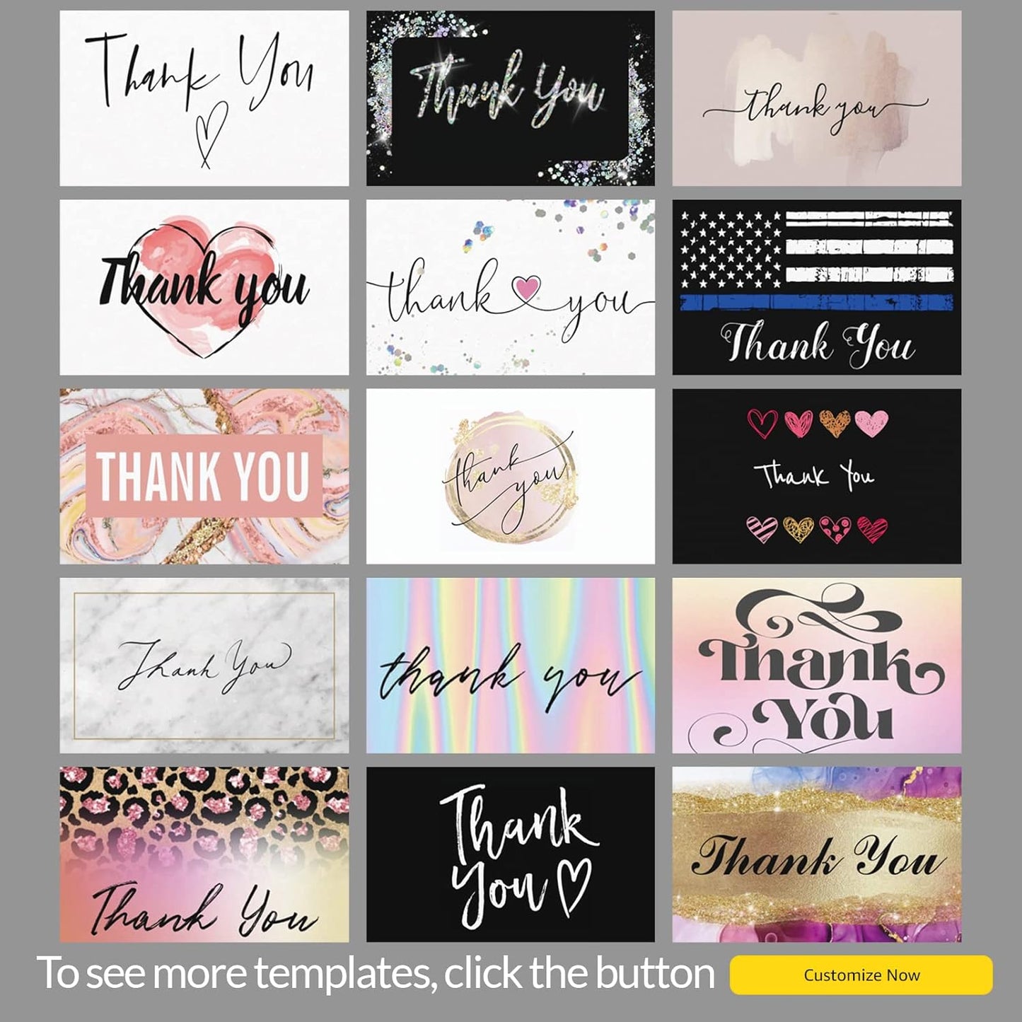 Custom Business Cards 100PCS Double-sided Printing Business Cards Customize with Your Logo Personalized 3.5"x 2" Cards for Business - Custom Thank You Cards