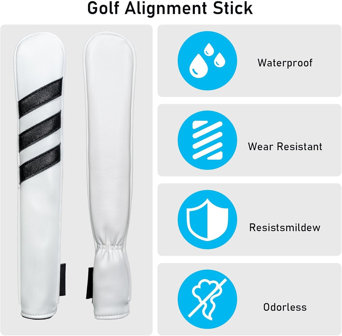 Golf Club Head Covers - 4pcs or 1pc Golf Accessories Club Covers Set for Woods and Driver Fairway Hybrids with Interchangeable Tags