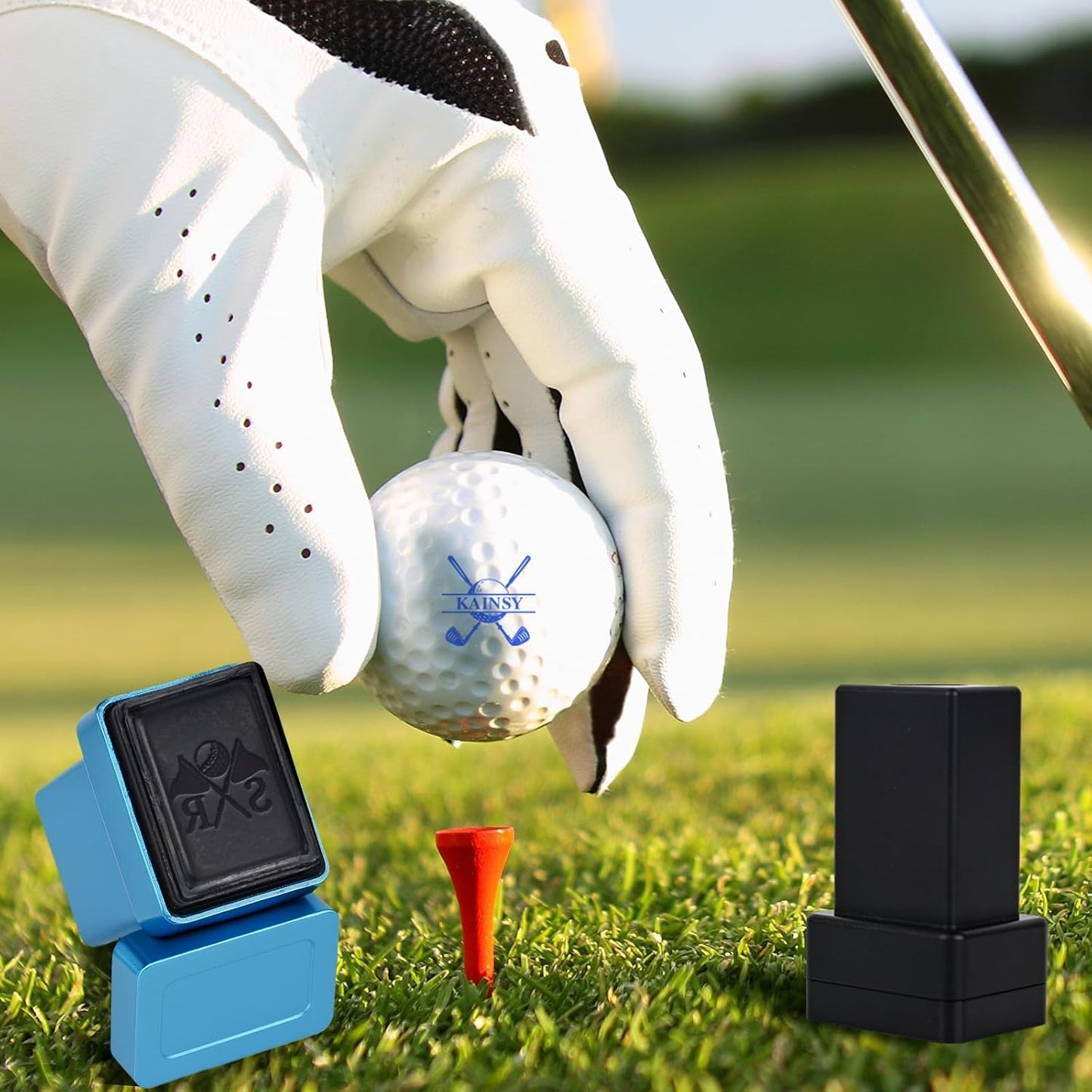 Custom Golf Ball Stamp with Quick-Dry Waterproof Ink, Personalized Self-Inking Golf Ball Marker with Name or Monogram, 6 Color Options, Golf Essential, Golf Accessories for Men Beginners