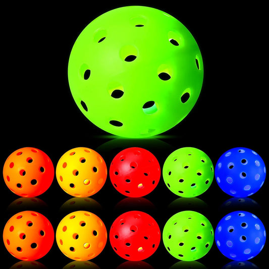 10 Pack Light Up Baseball Glow in The Dark Practice Baseballs & Softballs LED Practice Balls Luminous Training Baseballs Hollow Airflow Softball Ceiling Balls for Teen Adult Baseball Fan