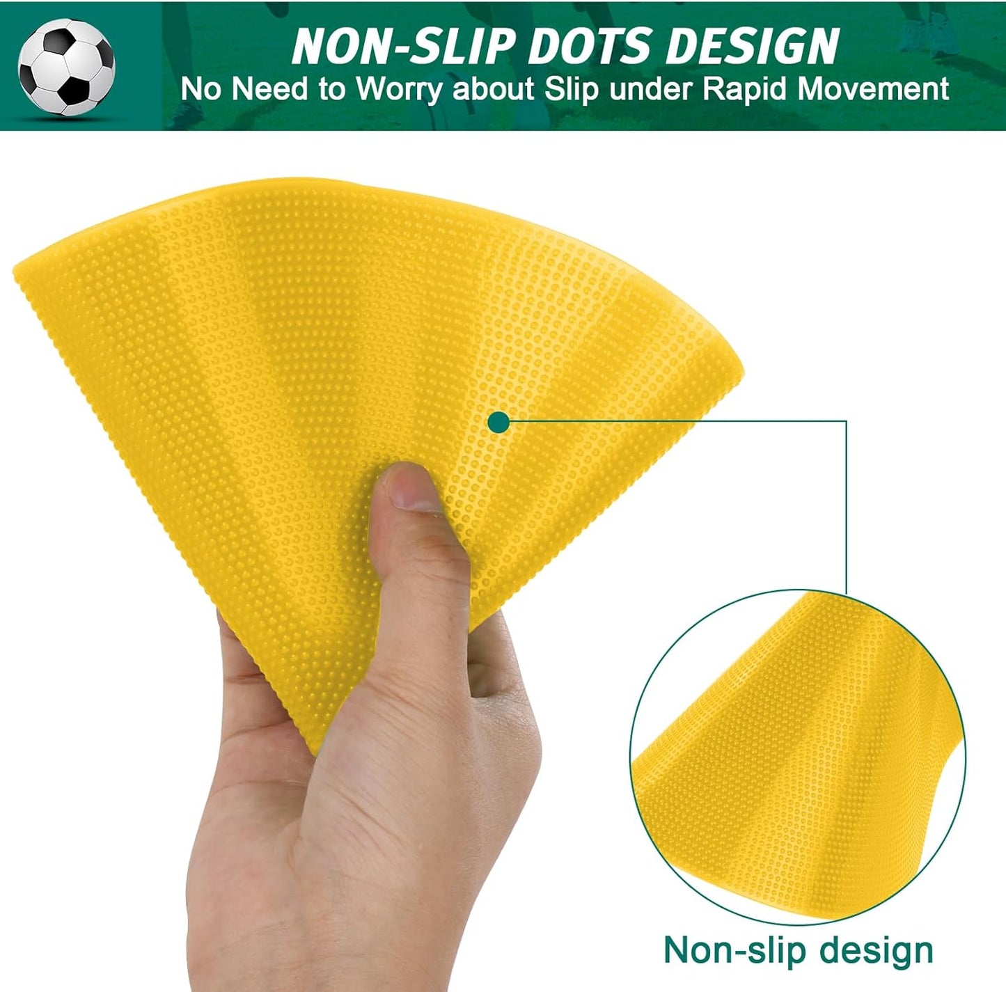Poly Spots Spot Markers for Gym Floor 9 inch Flat Cones 12/24Pcs Non Slip Rubber Floor Dots for Kids Soccer Basketball Sports Speed Agility Training, Preschool Classroom Activities
