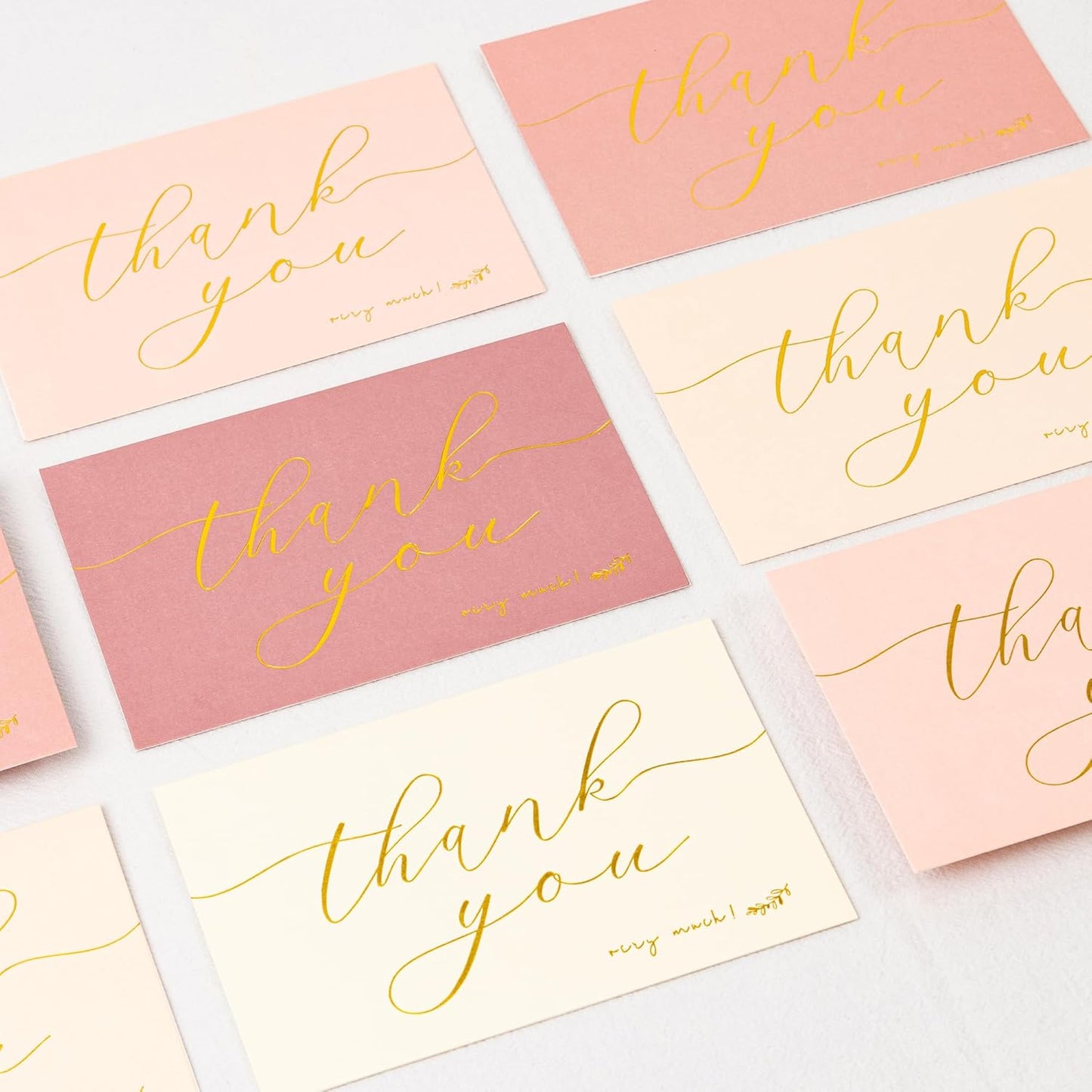 Crisky 50 Pcs Dusty Rose Thank You Cards With 50 Envelopes & 50 Stickers Simple, Chic, Elegant Greeting Cards Perfect for: Wedding/Business/Birthday/Graduation etc. 4 x 6 inches 50 Pack