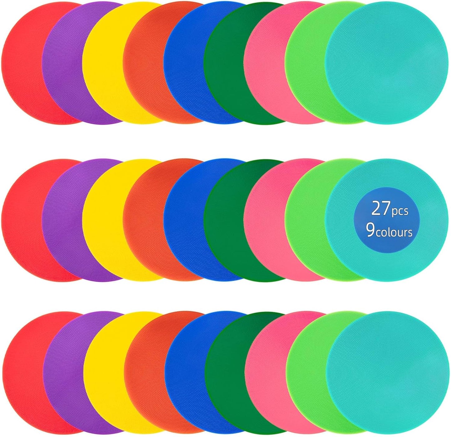 Spot Markers 9 Inch 10 Inch Non Slip Rubber Floor Markers Flat Field Cones Poly Dots for Soccer Basketball Sports Speed Agility Training and Drills