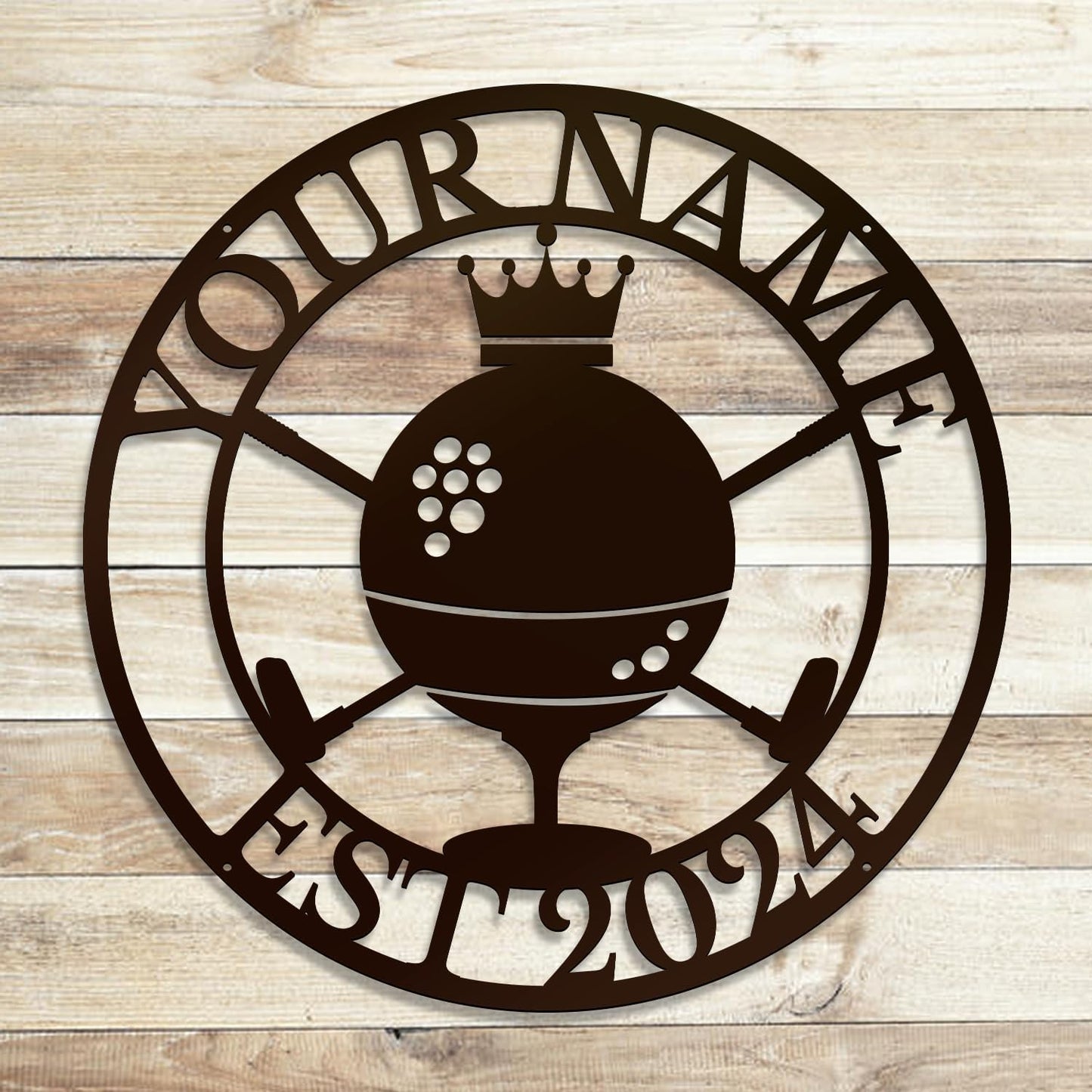 Generic Personalized Golf Name metal Signs,Custom Shed Metal Wall Decor,Black Metal Wall Art Decor,Home Metal Signs Plaques,Outdoor wall Decorative Signage (Style B)