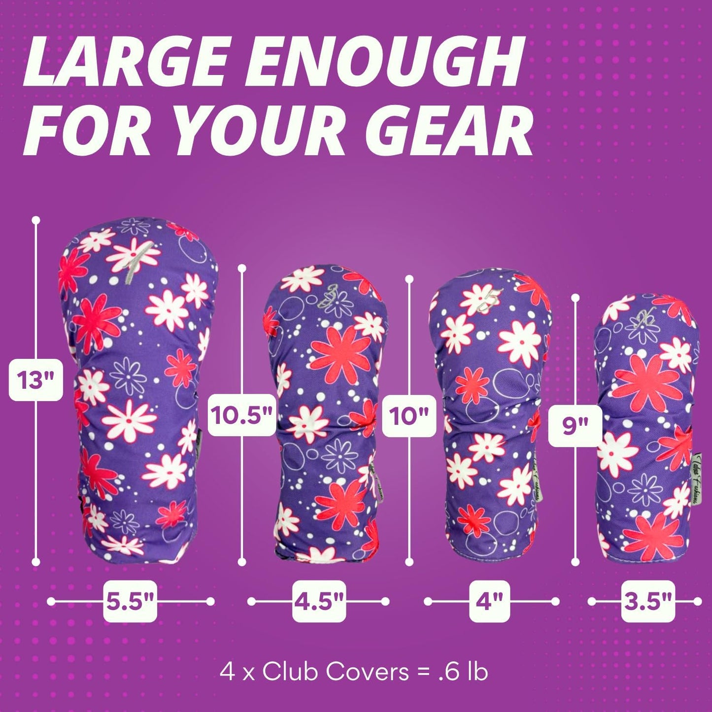 Taboo Fashions Resort Collection Golf Club Covers for Women - Numbered Golf Headcovers Set for Driver, Fairway and Hybrid Clubs - Weather Resistant, Pack of 4