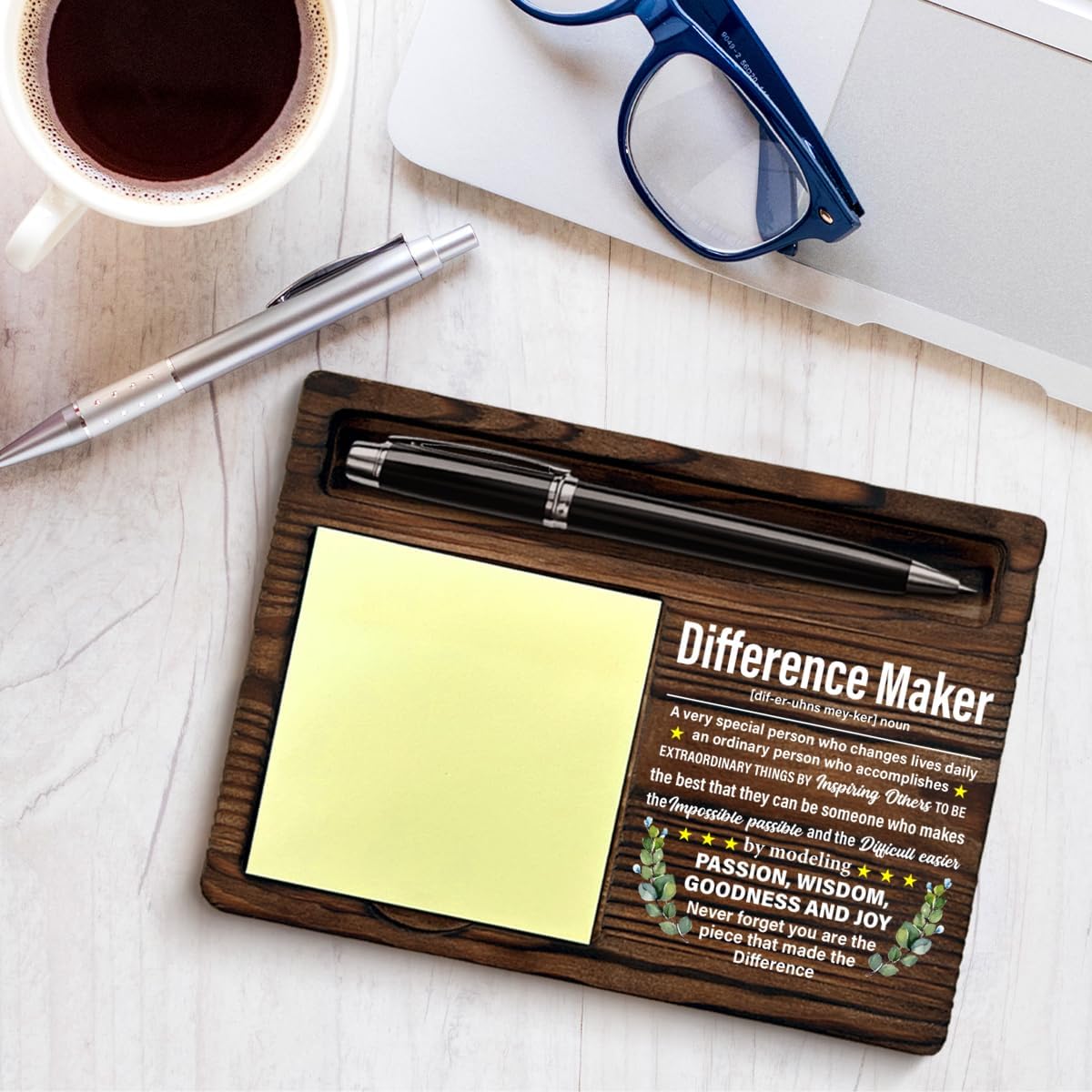 Difference Maker Gifts for Women Men, Appreciation Gift for Boss Coworkers Mentor Leader Employees, Difference Maker Definition Sticky Note Holder Office Cubicle Decor