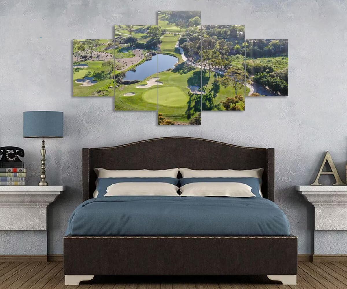 California San Diego Golf Course Wall Art for Living Room Bedroom Bathroom Home Decorations San Diego Golf Course Pictures Posters Framed Artwork Canvas Prints Ready to Hang(60''W x 40''H)