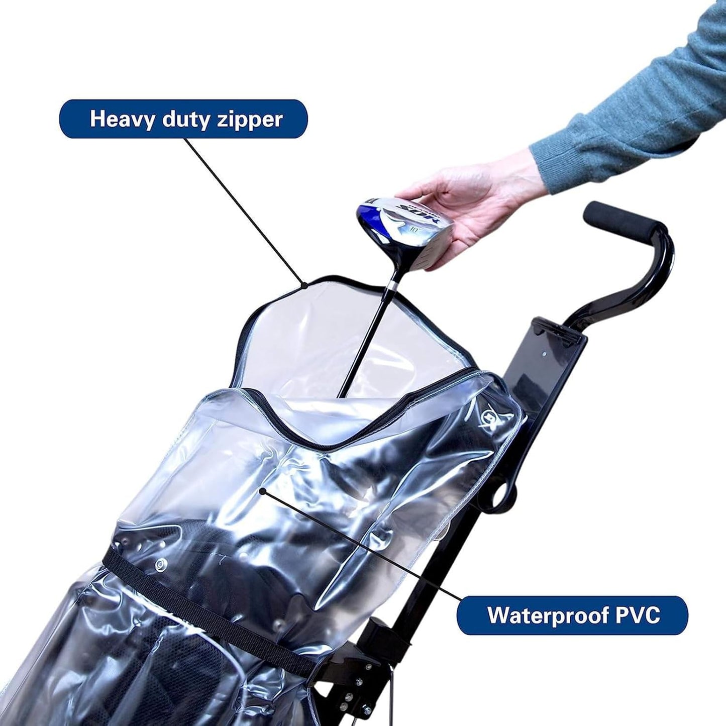 Transparent Golf Bag Rain Cover, Waterproof Rain Cover for Golf Bag