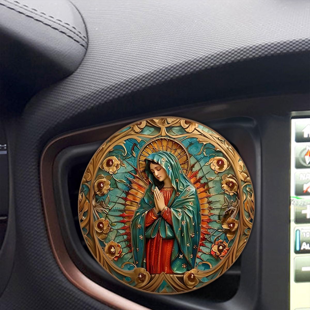 Jesuspirit Personalized Car Visor Clip – Guardian Angel Visor Clip, Our Lady of Guadalupe, Christian Car Accessories, New Driver & Religious Gifts (Our Lady of Guadalupe)
