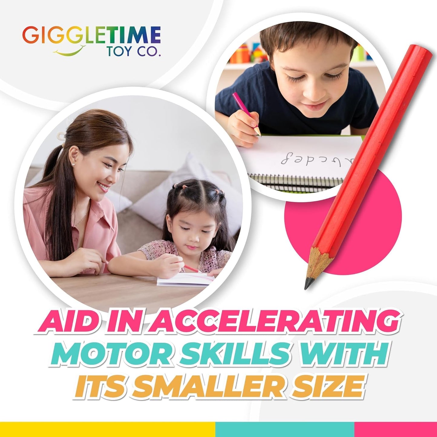 GRAPHITE Misprint Golf Pencils - Round and Hexagon Wood, Pre-Sharpened No-Eraser Design with 2 HB Lead - Ideal School Supplies and Classroom Must Haves, Perfect for Drawing or Writing - Box of 144 Pcs