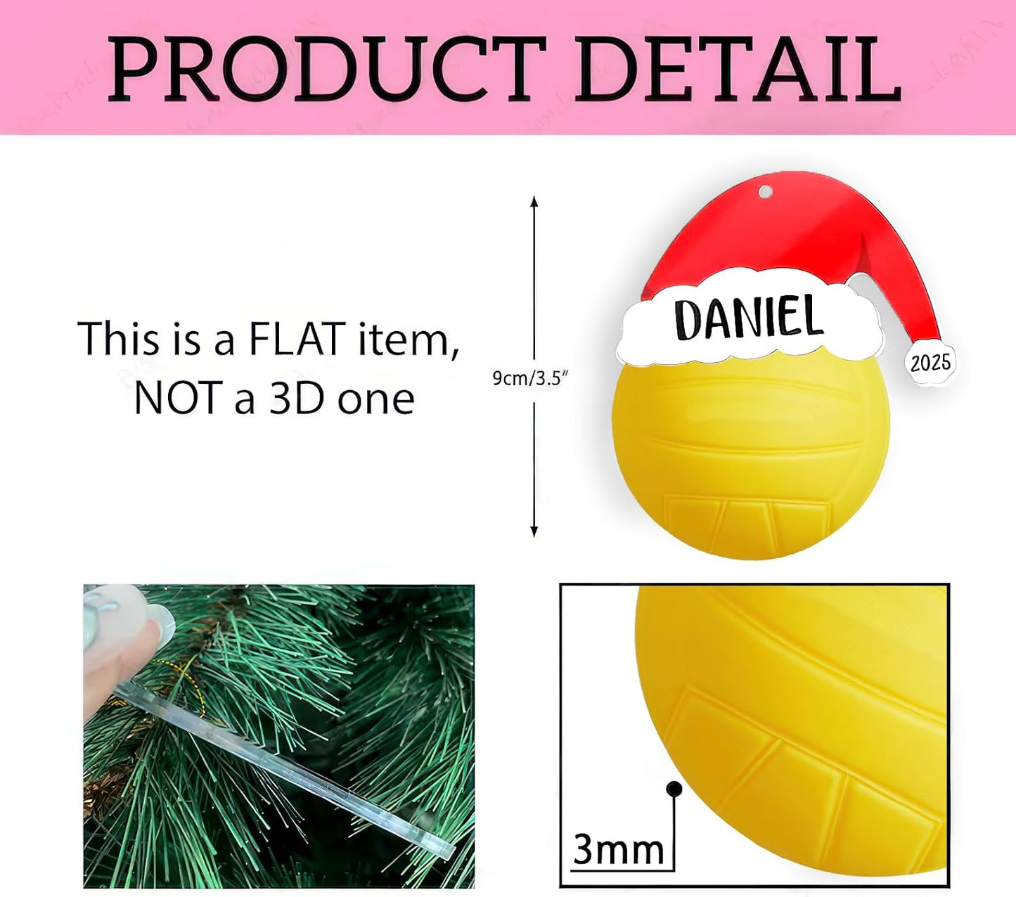 Personalized Spikeball Christmas Ornament 2025, Custom Spikeball Ornaments with Name, Team Ornament, Custom Coach Gifts, Christmas Tree Decorations, Gifts for Sports Lovers Boys, Xmas Gift 2025