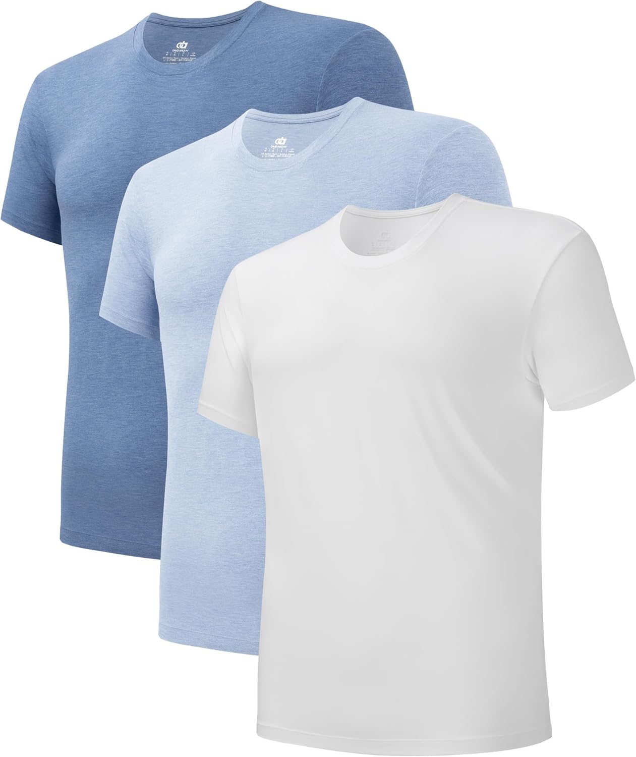 DAVID ARCHY Men's Undershirt Bamboo Rayon Moisture-Wicking Crewneck T-Shirts Stretch Tees for Men, 3 or 5 Pack