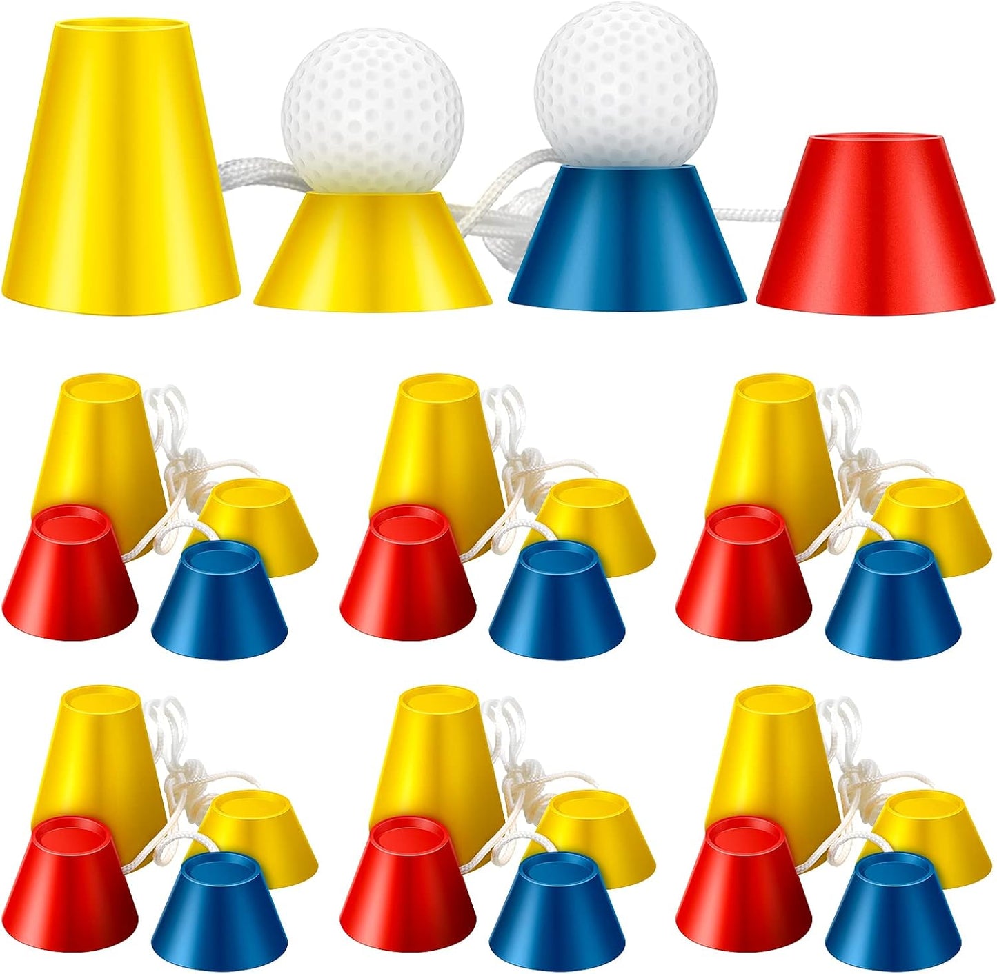 Gejoy 24 Pieces Rubber Winter Golf Tees Golf Rubber Tees Practice Tee Holder with 4 Different Height for Practice, 38,22,16.5,12 mm