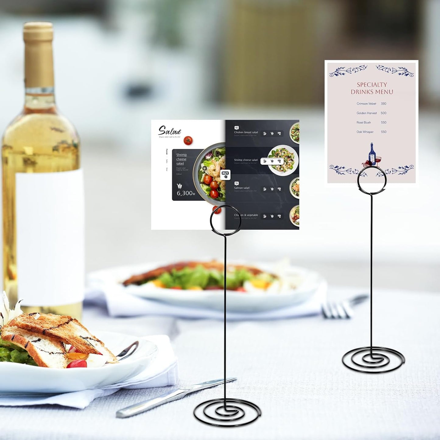 24 Pack 8.6 Inch Table Number Holder Table Sign Stands Picture Name Menu Clips Place Card Holder for Wedding Anniversary Party Display Centerpieces