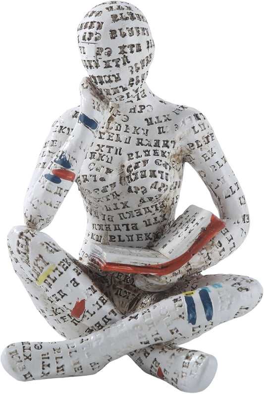 GRAPMKTG Home Decor Pulp Reading Women Thinker Statue Aesthetic Sculpture Room Decor Modern Abstract Decoration on Shelf Table Desk for Living Room Office Bedroom F