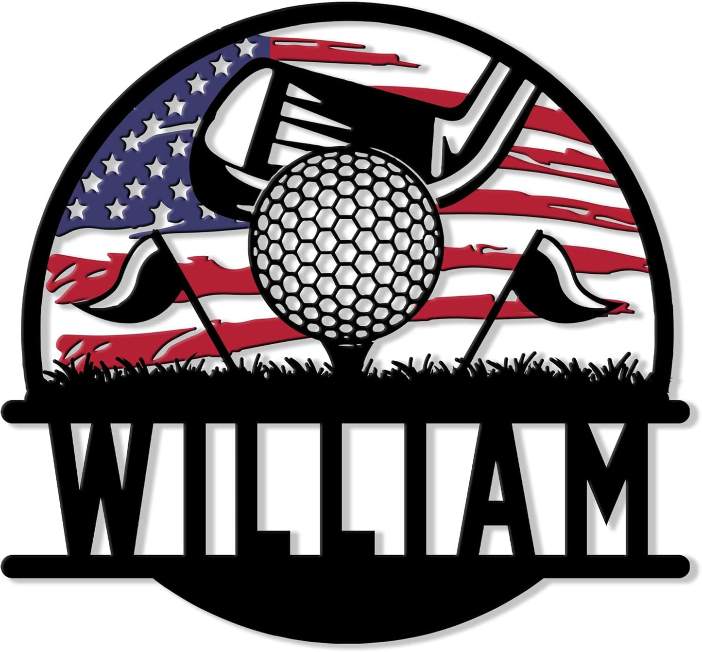Custom Golf Metal Sign – Personalized Name Wall Decor for Yard, Porch, Garage, or Room – Gift for Dad, Mom, Son, Daughter, or Coach on Birthday or Team Celebration