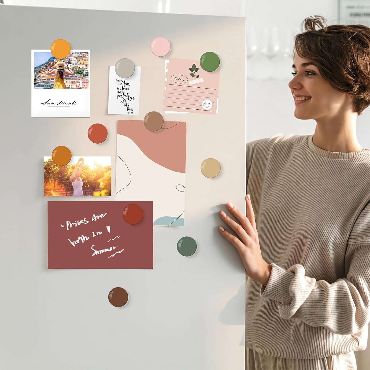 MORCART 16PCS Fridge Magnets, Cute Colorful Magnets for Refrigerator Locker Whiteboard Decorative Magnetic Board Cabinets Classroom Office Cubicle School