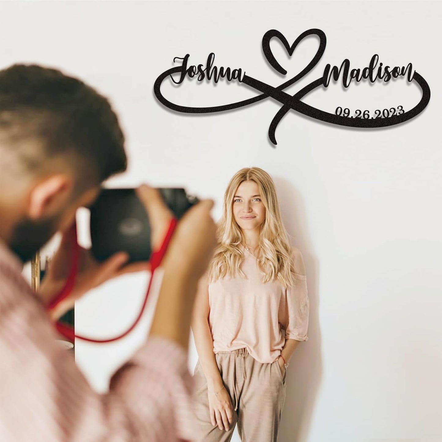 Personalized Valentines Day Gifts,Best Housewarming Gifts 2024,Personalized Wedding Gifts for Couples,Custom 50th 60th 40th 30th 25th 20th 1-99 Anniversary Metal Gifts, Wall Name Sign