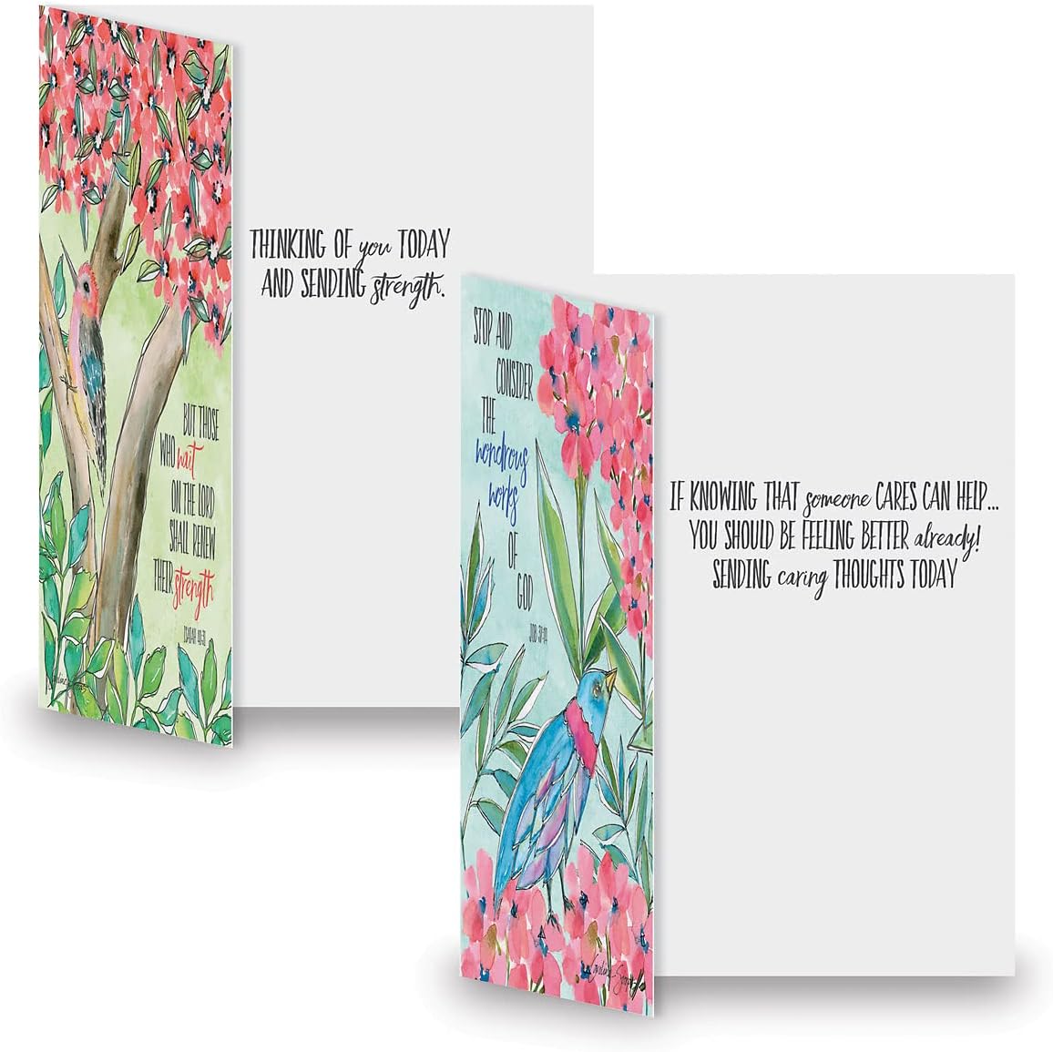 Current Multiple Blessing Religious Thinking of You Friendship Greeting Card Set - Value Pack of 20 Cards With White Envelopes for Friends & Family, 10 Designs, Large 5" x 7" Assortment