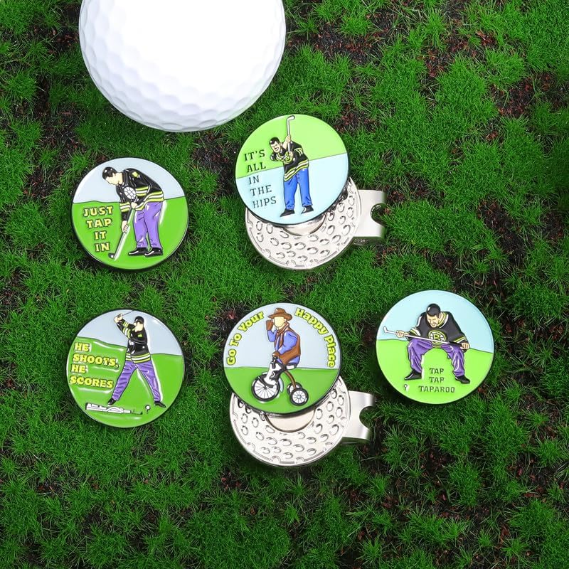 Funny Ball Marker Hat Clip, Magnetic Enamel Golf Ball Markers for Putting Green, Golf Ball Marker with Magnetic Hat Clip, Unique Gift for Golf Lovers