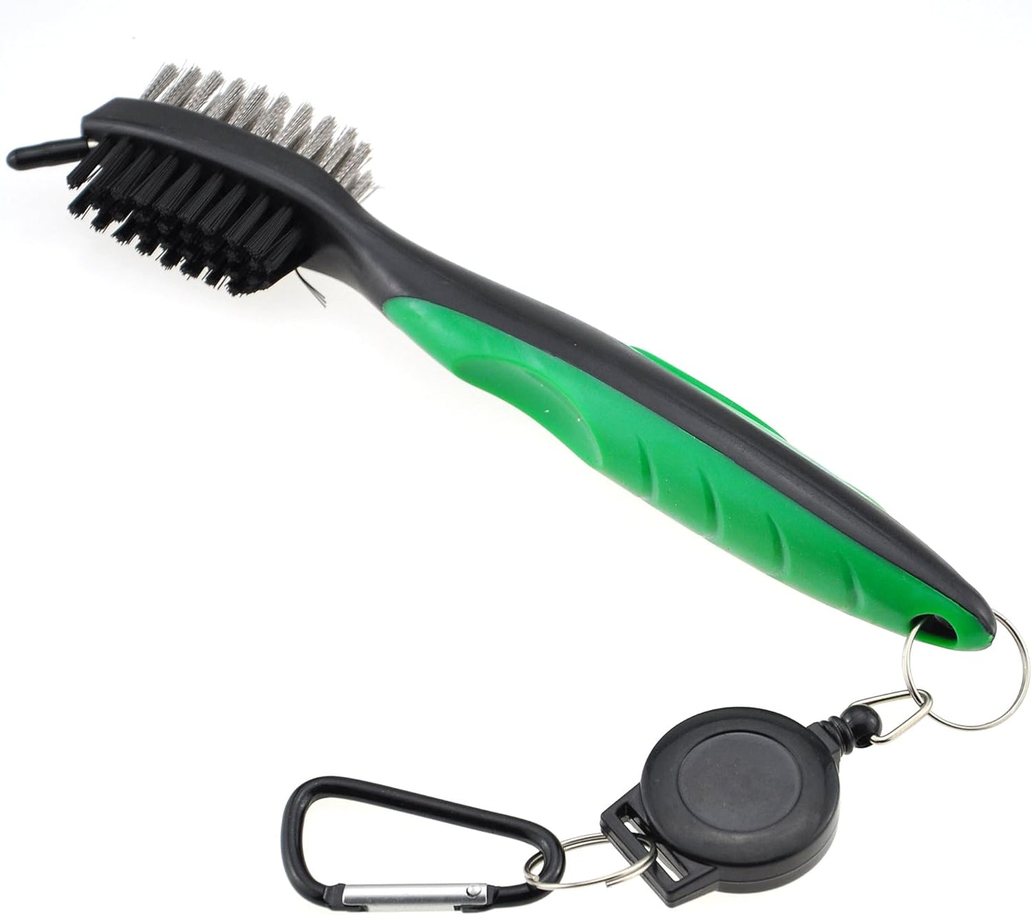 Mile High Life Microfiber Waffle Pattern Golf Towel | Club Groove Cleaner Brush | Foldable Divot Tool with Magnetic Ball Marker (Green Towel/Brush/Bone Divot)