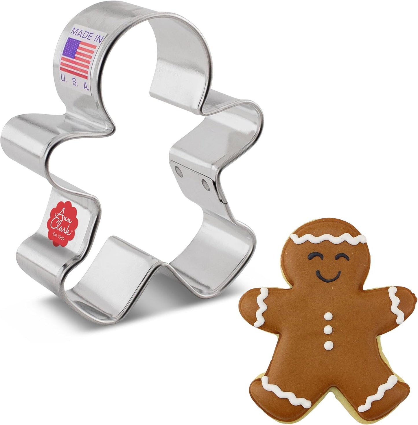 Happy Gingerbread Man Cookie Cutter, 3" by Ann Clark Cookie Cutters