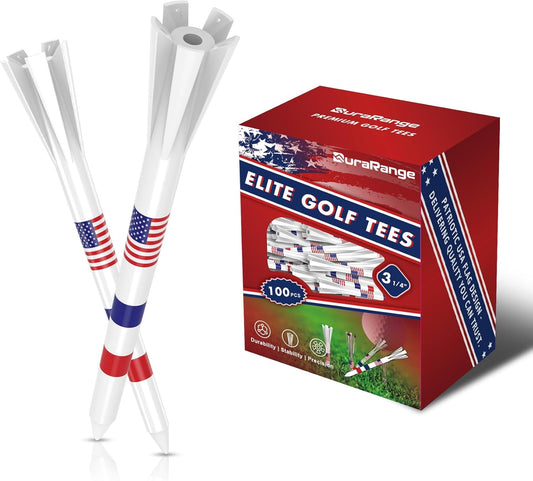 Premium Golf Tees - 5-Prong & 4-Prong Anti-Slip, Enhanced Stability, Unbreakable Golf T 3-1/4" for 360cc Drivers, Ideal Gift for Golfer