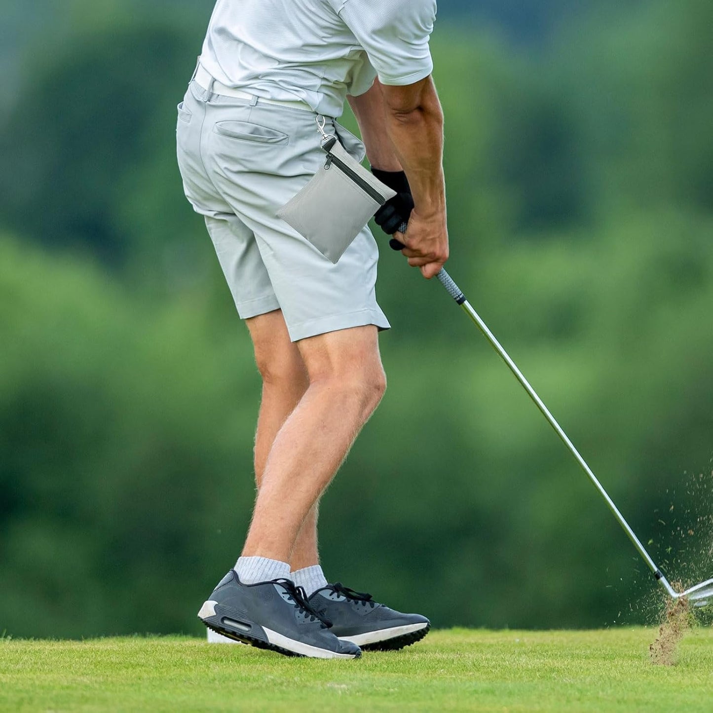 PATIKIL Golf Tee Pouch, Zipper Golf Ball Bag with Metal Lobster Claw Clip for Men Women Valuables Holder