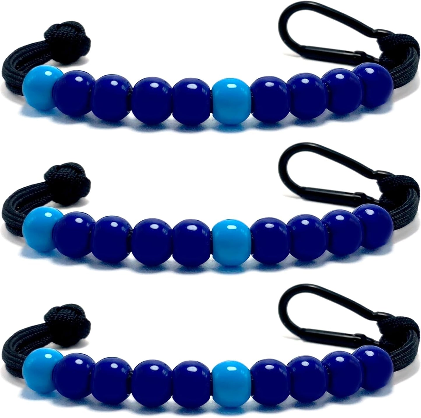 LAMIBEE Pack 3pcs, Golf Beads Count Stroke Score Counter, Durable 550 lbs Paracord String with 10 Beads, Easy Scorekeeping, Hand-Braided with Clip