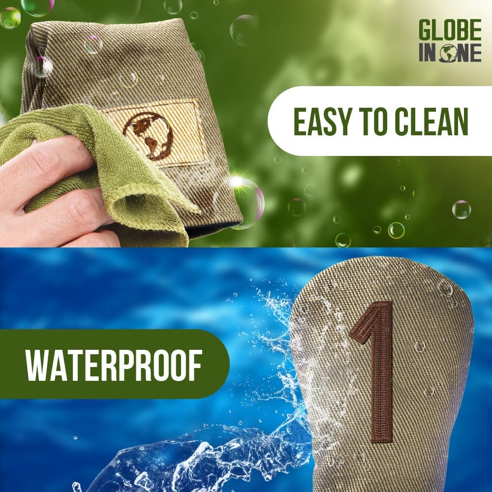 Premium Golf Club Head Covers Set of 4 Fits Drivers Fairways Hybrids 1, 3, 5 and X