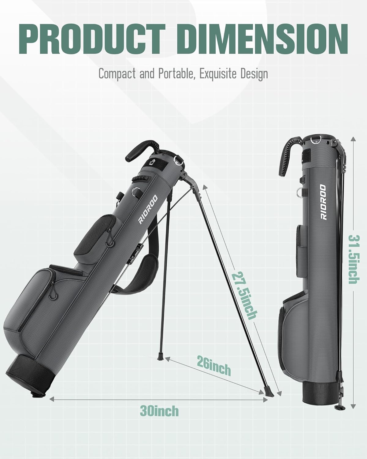 Golf Stand Bag, Lightweight Par 3 Golf Bag Holds Up to 7 Clubs with Two Way Dividers Cooler Pocket Shoulder Strap and Multiple Storage Pockets for Men and Women