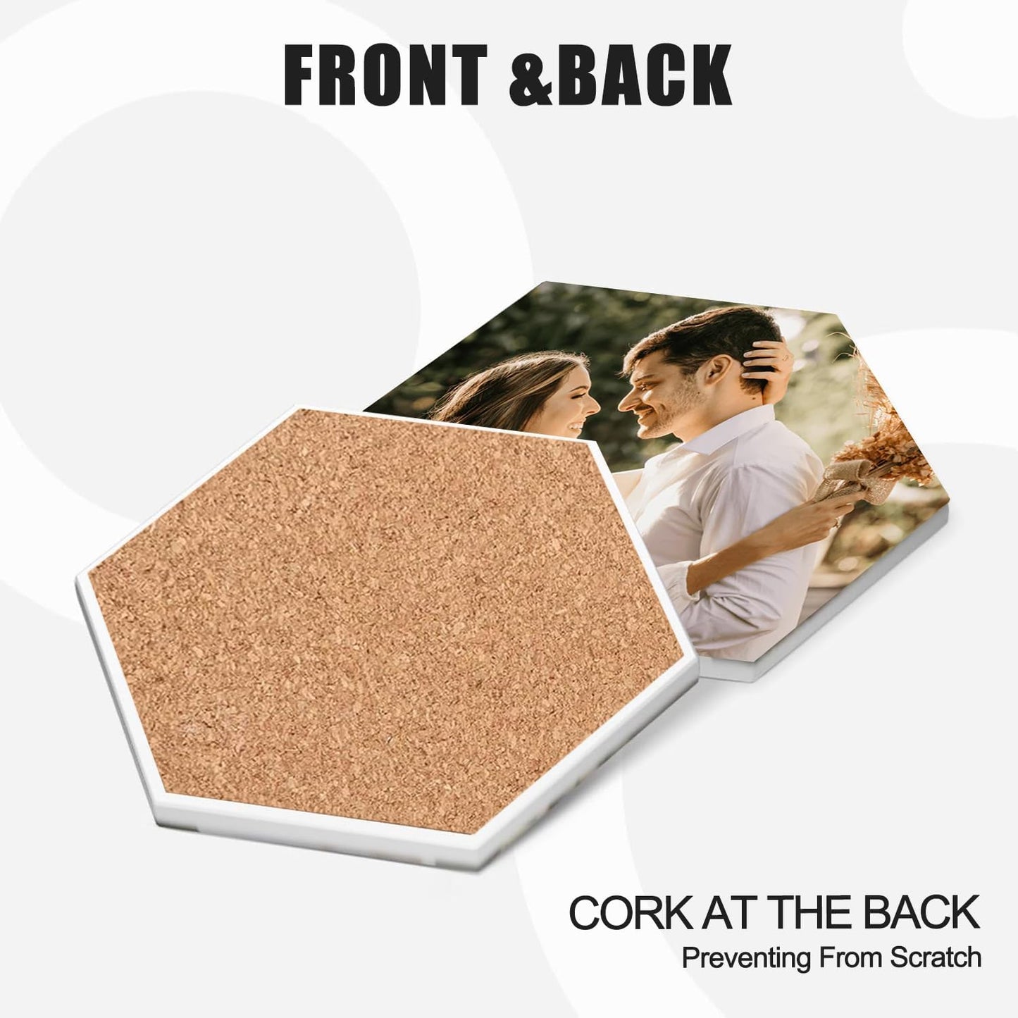 Custom Coasters, Personalized Ceramic Coasters for Crafts, Customized Drink Coaster with Your Photo, Text and Logo, for Weddings, Bars, Homes, Offices