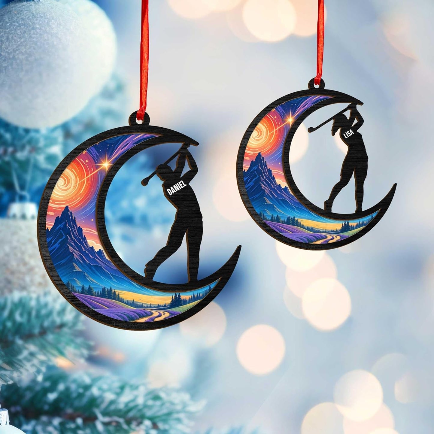 Personalized Golf Ornaments for Christmas Tree 2025 Custom Golf Christmas Ornament Golfing Bag Ornament Sports Golf Cart Ornaments Gift for Golfer Bag Golfing Lovers Hanging Decoration (G30)