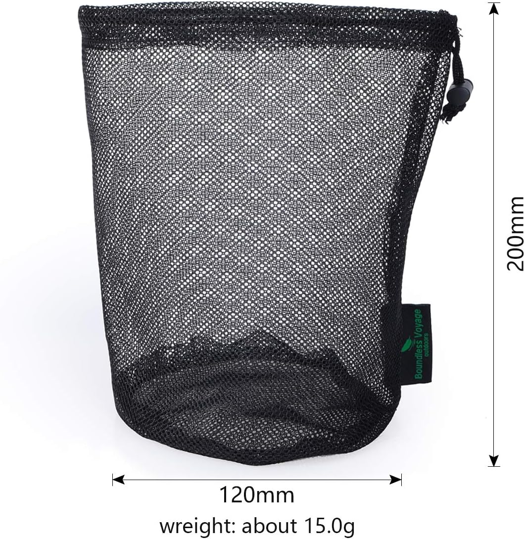 5pcs Nylon Mesh Drawstring Bag Sports Equipment Bag Outdoor L