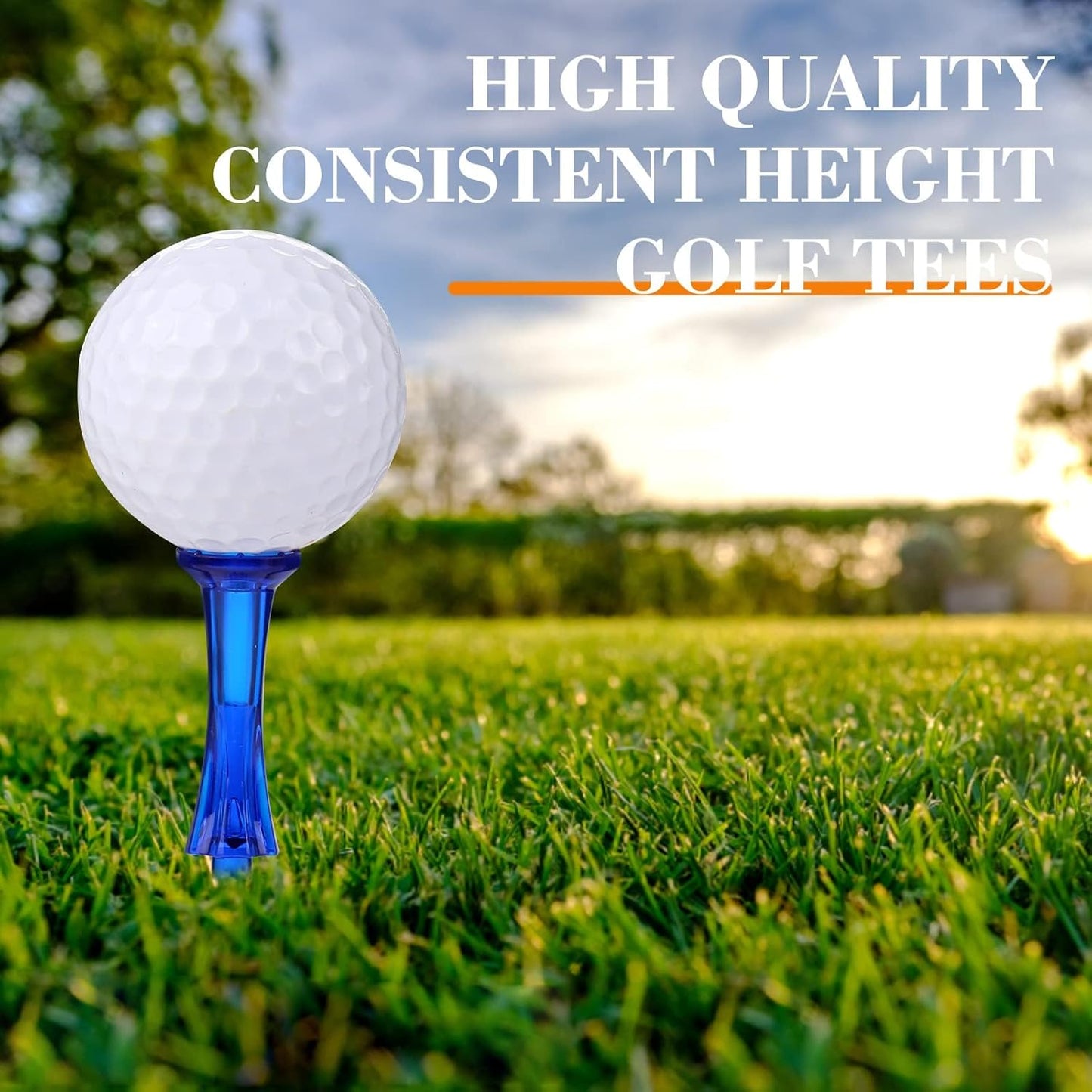 Golf Tees 3-1/4’’ 50 Count Plastic Golf Tees Reduced Friction & Side Spin Professional Unbreakable Golf Tees Durability and Stability Golf Tee