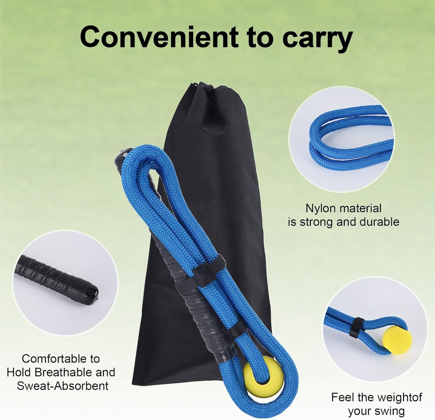 Golf Swing Rope, Golf Swing Rope Trainer, Golf Swing Tempo Trainer, Golf Multi Purpose Training Rope Suitable for Strength and Rhythm Control(Blue)