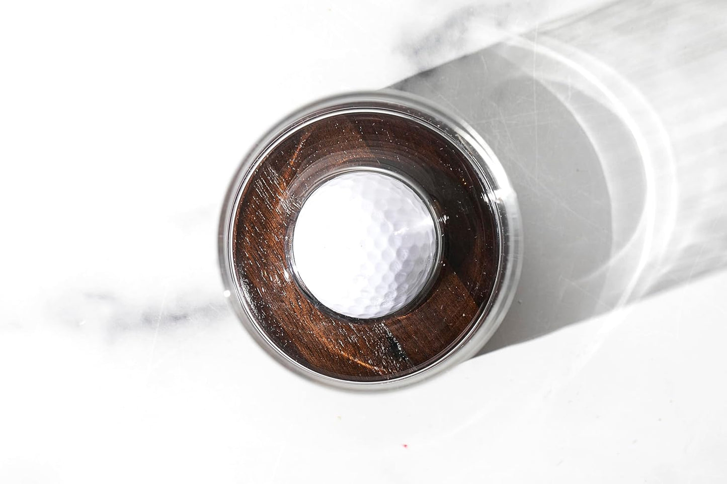 Personalized golf ball coaster and whiskey glasses and whiskey glasses: Golf accessories for men and women golfers; Cool holiday basket (1 Glass, Personalized)