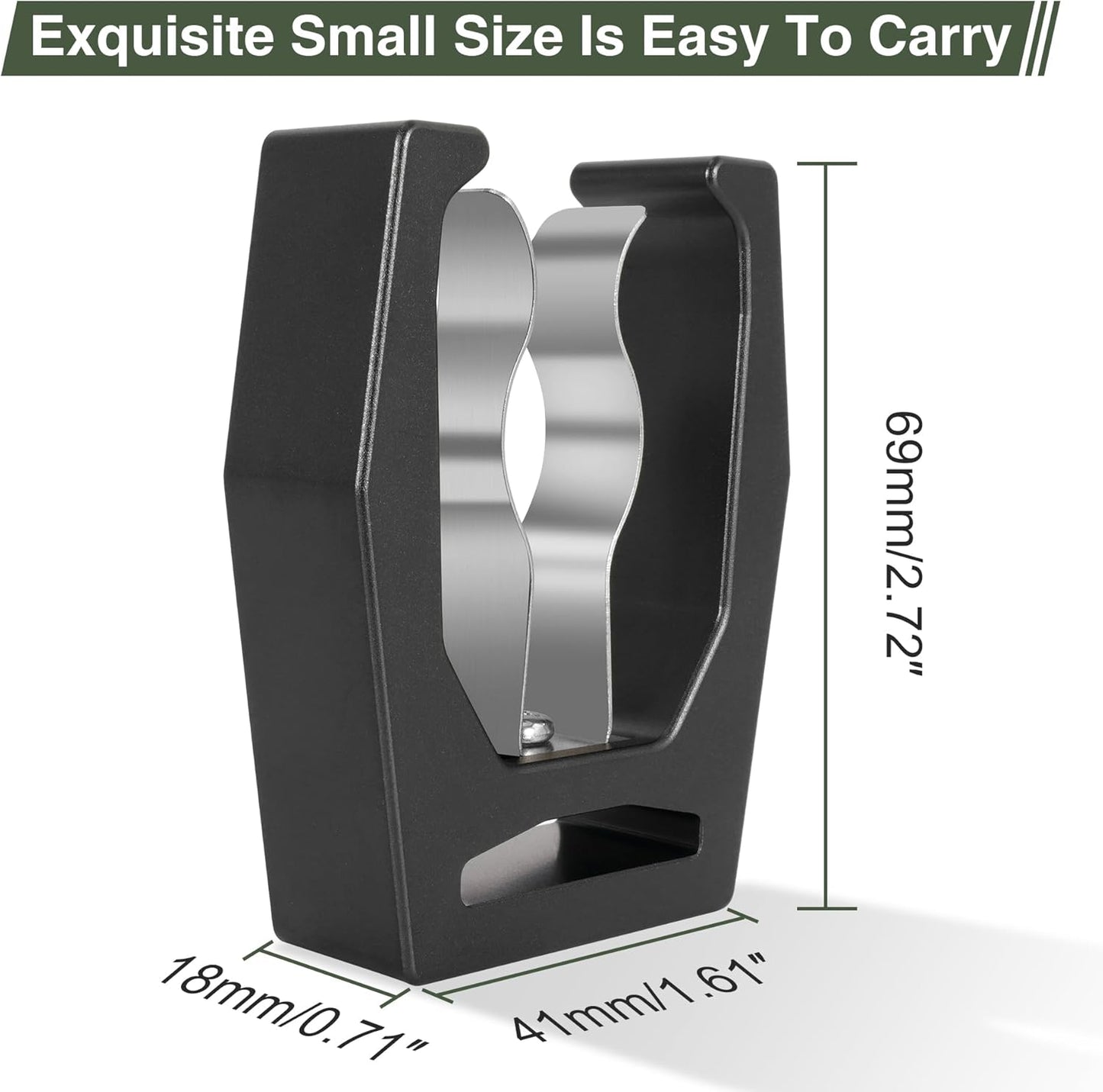 JIAYAN Magnetic Holder for Golf Cart Aluminum Alloy & Stainless Steel Clip Equip with Loop Strap Fit for Golfing, Fishing, Grilling, Camping Golf Accessory for Golf Lovers(Black)