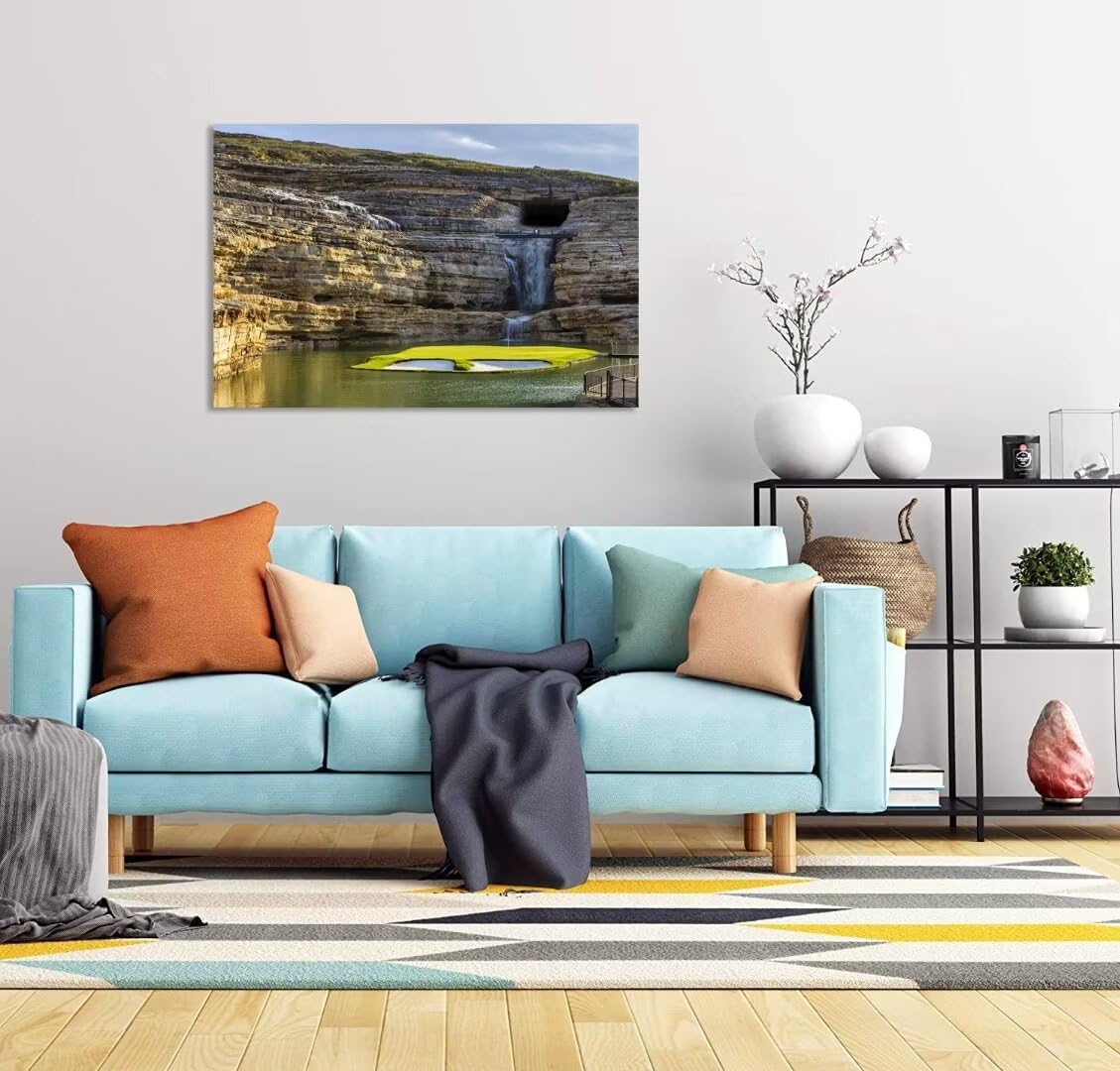 chenchenArt Payne's Valley Golf Course 19th Hole Wall Art for Living Room Bedroom Bathroom Home Decorations Golf Course Picture Poster Canvas Prints Modern Artwork Framed Ready to Hang(18''H x 24''W)