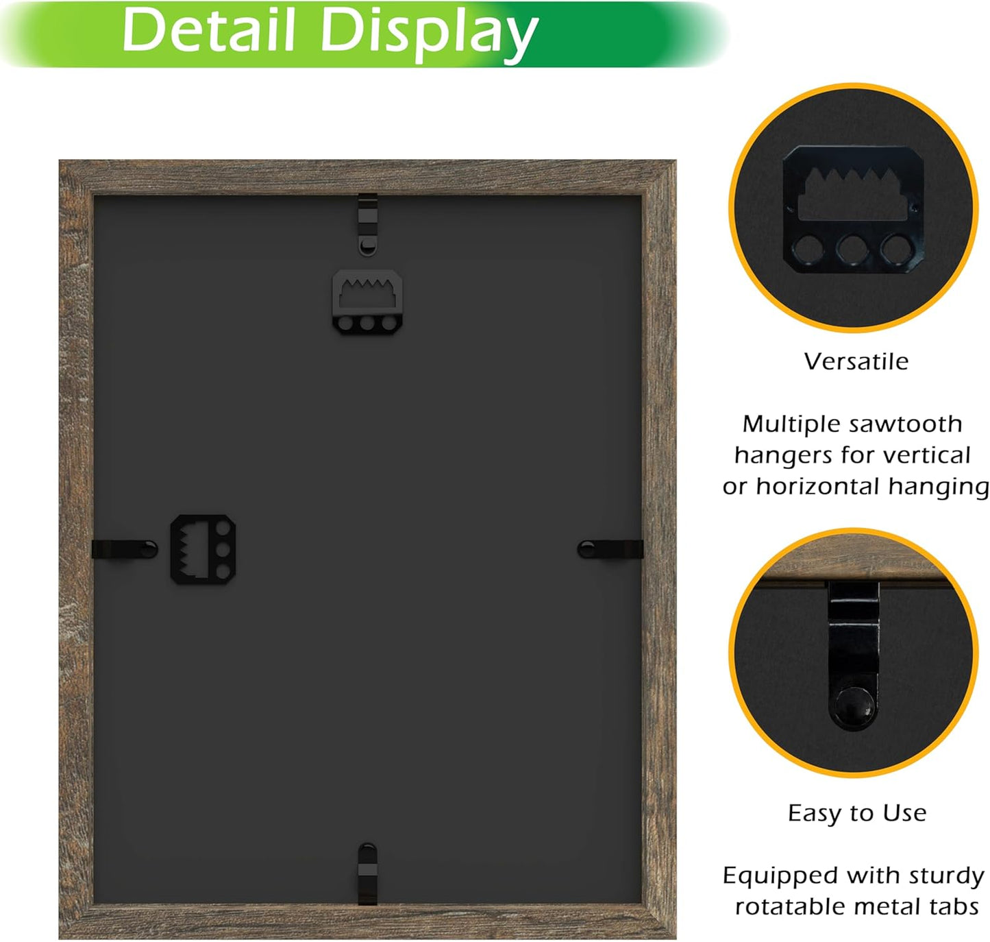 FrameWorks 8.5x11 Driftwood Wooden Shadow Box Frame – Soft Felt Back, Tempered Glass, and Included Elegant White Ball Push Pins