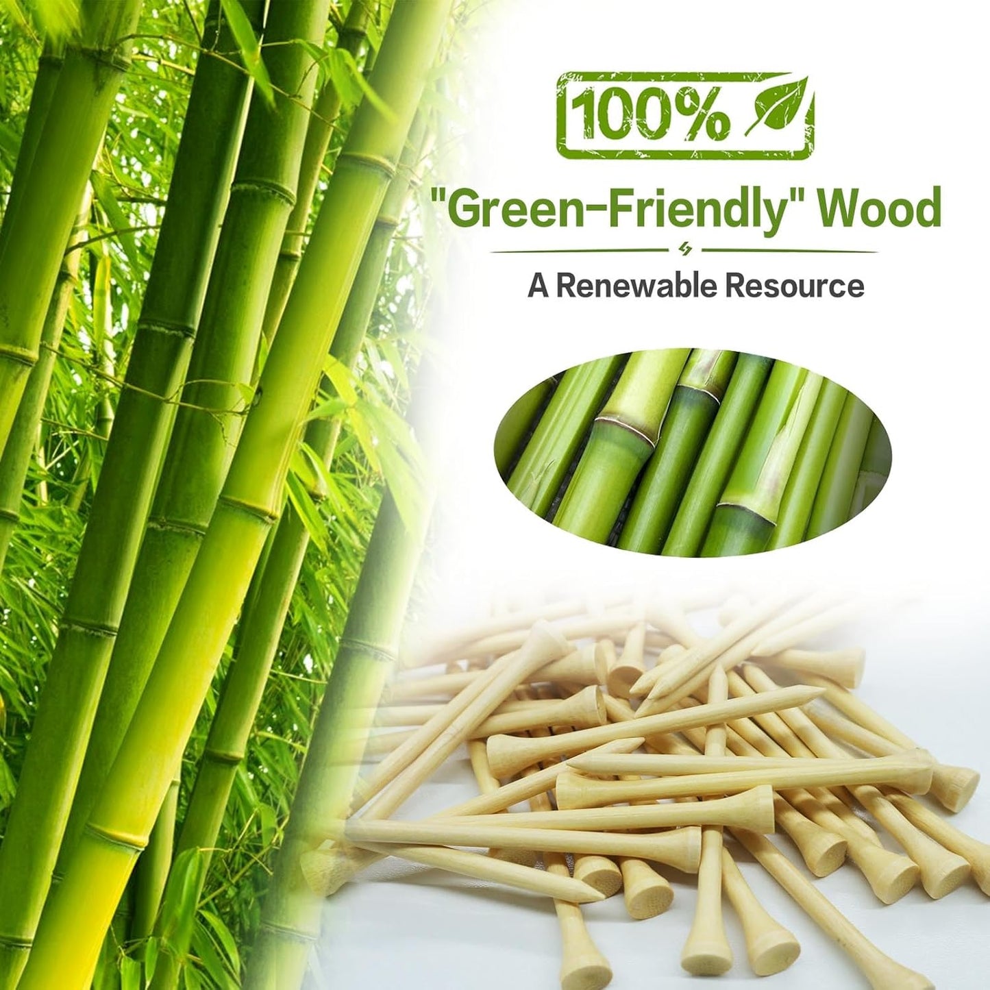 FINGER TEN Bamboo Golf Tees Wood 1 1/2 2 3/4 3 1/4 Inch Wooden Short Long Tee Color Bulk 250/500/1000/2000 Count for Men Women Kids in Red Pink USA Flag