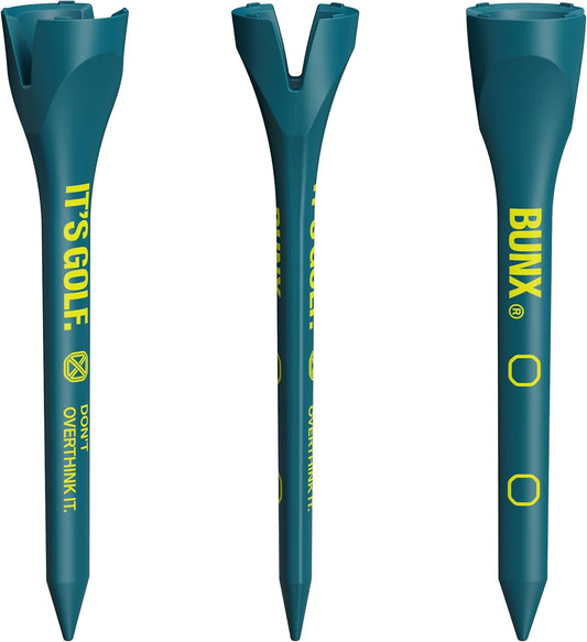 BUNX Golf Tees – Strong Plastic Tee 2.75" | Unbreakable 3X Stronger | Best Golf Accessories for Men or Women | 27-Pack | No Friction Head for Distance | V-Slot for Straight Shots