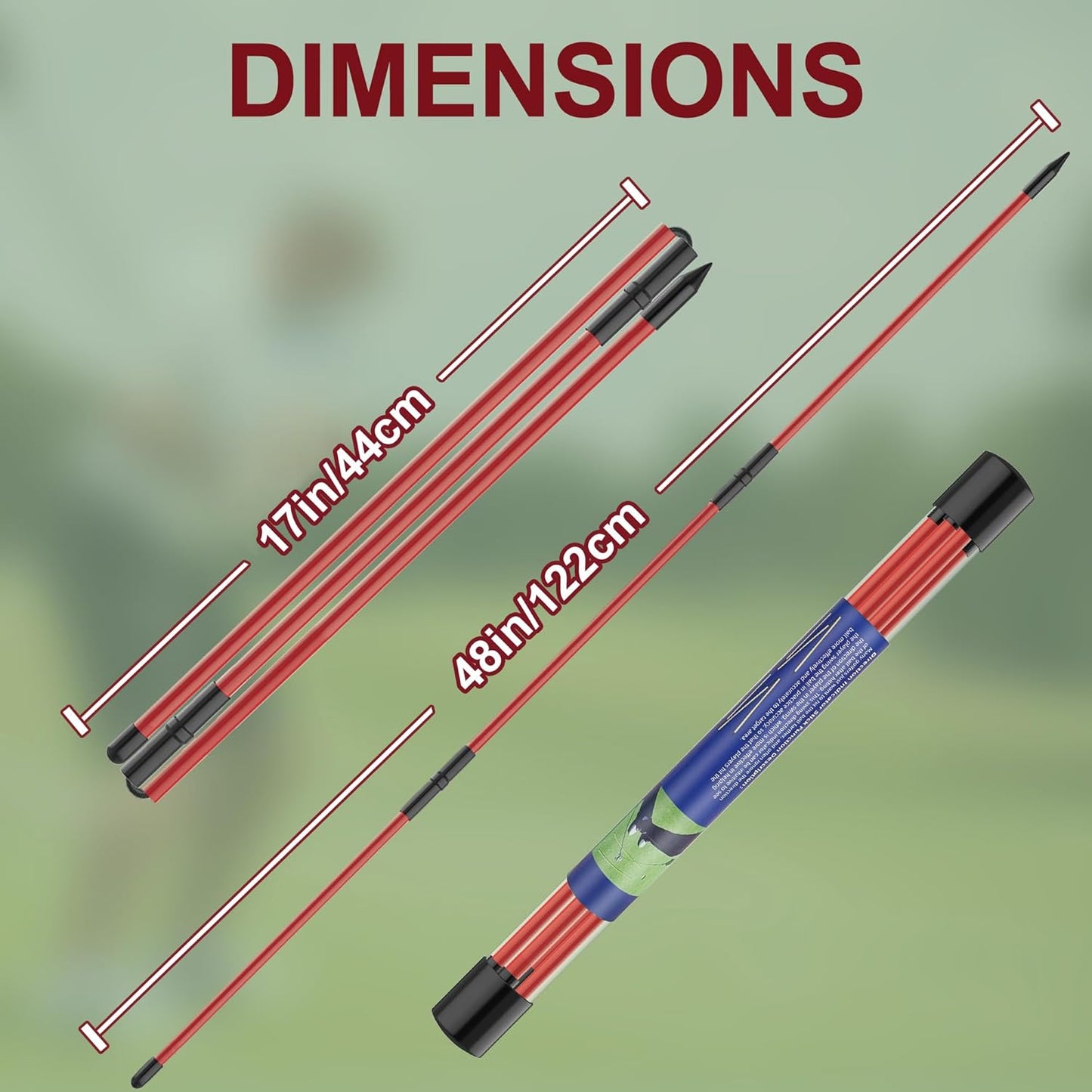 Kulamait 2 Pack Golf Alignment Sticks,Collapsible Golf Alignment Rods 48" Golf Practice Sticks Golf Training Aid for Aiming,Putting,Golf Training Sticks with Clear Tube Case