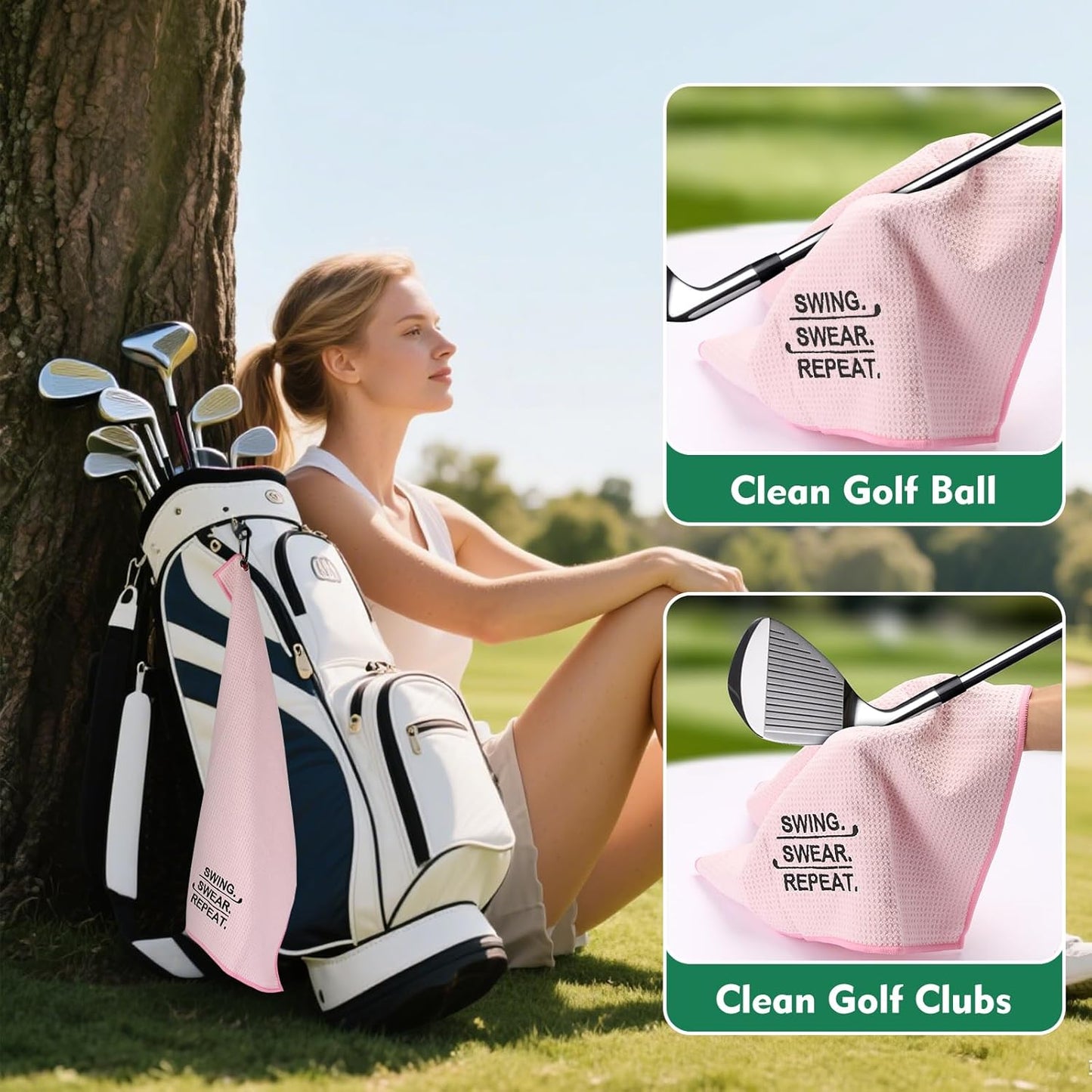 Golf Gifts for Women Unique Gifts Funny Golf Gift for Women Including Tumbler Mug Socks Sport Towel Leather Makeup Bag Notebook Notepad Relief Stress Ball for Birthday Christmas Mother Day