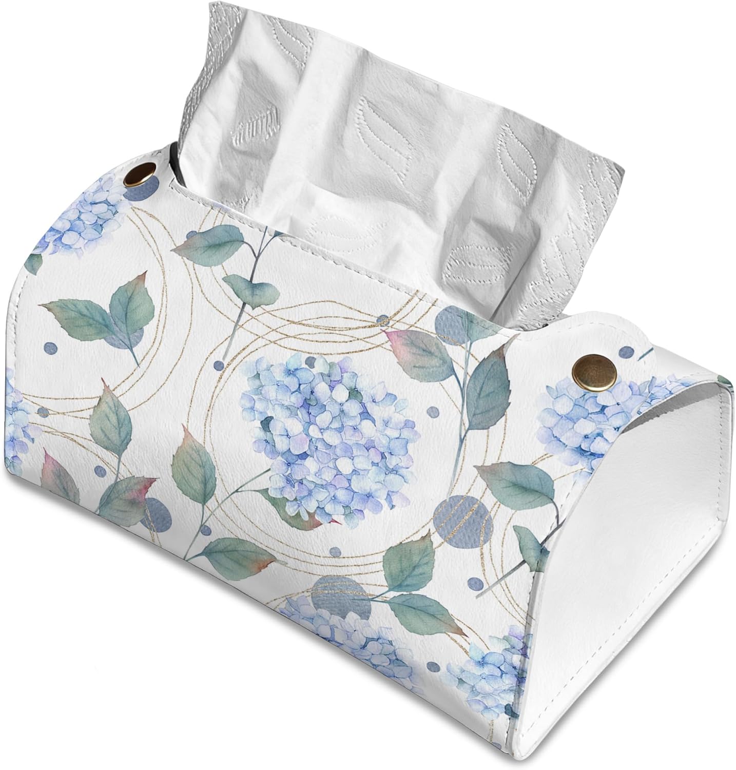 Abstract Hydrangea Flower Tissue Box Cover Holder – Rectangular Tissue Organizer, Decorative Napkin Box Case for Home, Office & Car