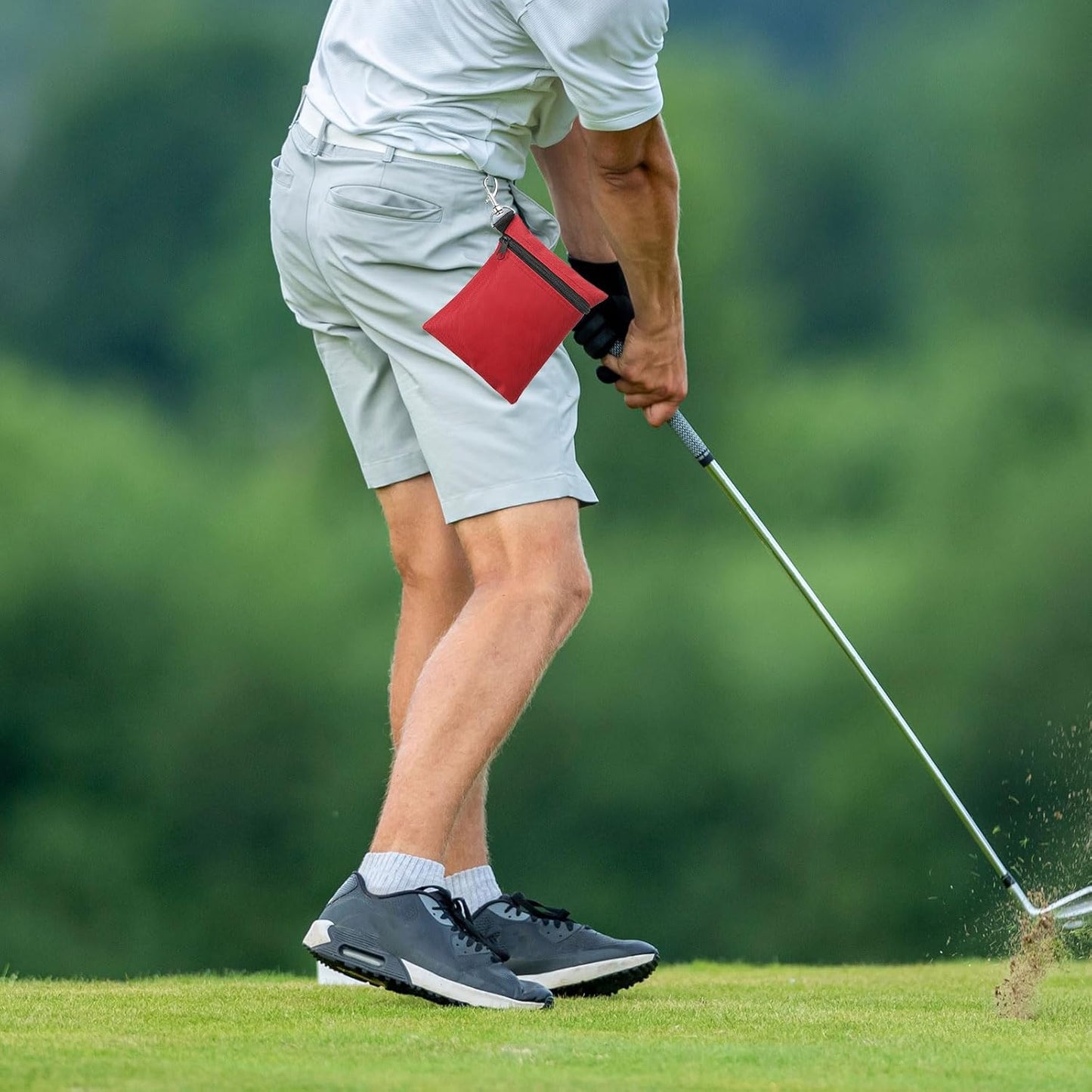 PATIKIL Golf Tee Pouch, Zipper Golf Ball Bag with Metal Lobster Claw Clip for Men Women Valuables Holder