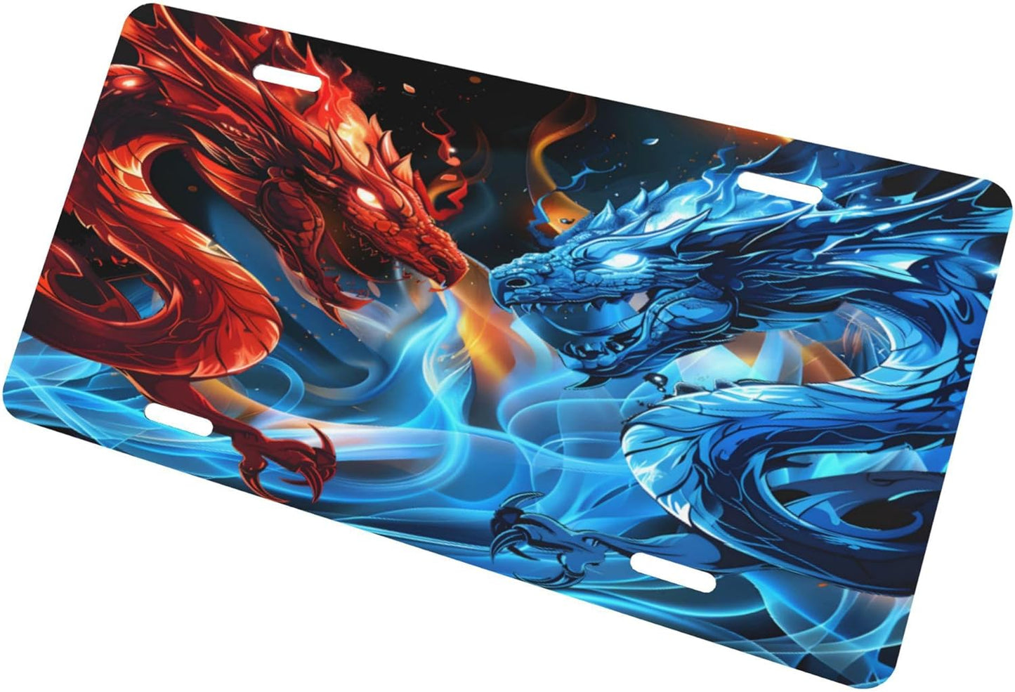 Custom License Plate Personalized Animal Dragon Funny Aluminum Front License Plates Decorative Rust-Free Metal Car Plate Covers for Women Men Car Tag Accessories fit Truck SUV Rv 12 X 6 in