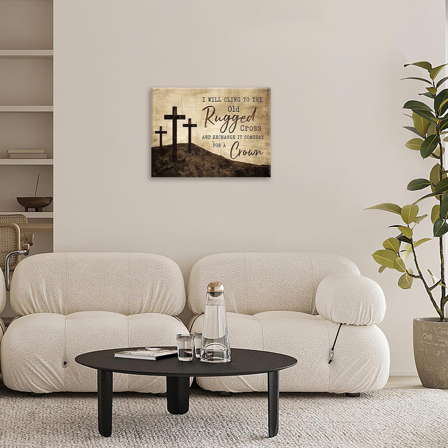 Christian Wall Art, Cross Pictures Wall Decor Religious Canvas Prints Framed Artwork Paintings Poster Home Office Decorations For Bathroom Bedroom Living Room Kitchen 24l X 16w